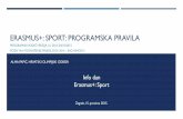 ERASMUS+: SPORT: PROGRAMSKA PRAVILA · 2015-12-17 · STRUKTURA PREZENTACIJE Pravila programa Erasmus+: Sport Pravila po programskim akcijama • Akcija 1. Suradnička partnerstva
