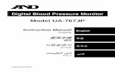 Digital Blood Pressure Monitor Model UA-767JPDigital Blood Pressure Monitor Model UA-767JP Instruction Manual Original 使用手冊 翻譯 사용설명서 번역본 تاميلعتلا