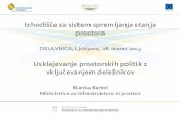 Izhodišča za sistem spremljanja stanja · (koordinacija) Sodelovanje (kooperacija) Strategija prostorskega razvoja Slovenije - SPRS •2004, medsektorska prostorsko razvojna politika