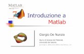 Introduzione a Matlab - Unisalento.itadam.unisalento.it/download/Introduzione a MATLAB - GiorgioDeNunzio.pdf · INTRODUZIONE 1 Il Matlab, oltre ad essere un linguaggio di programmazione,èuno