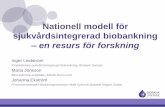 Nationell modell för sjukvårdsintegrerad biobankning · Workshop SIB - Innehåll Sjukvårdsintegrerad biobankning inom VR-BiS Inger Nationell inventering av SIB Beskrivning av SIB
