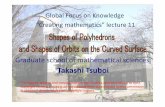 Takashi Tsuboi...2009年12月17日学術俯瞰講義数学を創る 第11回多面体の形と曲面上の軌道の形 坪井俊 December 17th, 2009 Global Focus on Knowledge Creating