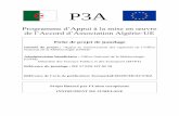 Fiche de projet de jumelage - BMEIA · P3A Programme d’Appui à la mise en uvre de l’Accord d’Association Algérie-UE Fiche de projet de jumelage Intitulé du projet : "Appui