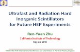 Ultrafast and Radiation Hard Inorganic Scintillators for ...zhu/talks/ryz_180524_calor18_UltraFast.pdf · Ultrafast and Radiation Hard Inorganic Scintillators for Future HEP Experiments