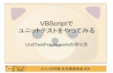 VBScriptで ユニットテストをやってみる · わんくま同盟名古屋勉強会#08 VBScriptで ユニットテストをやってみる UnitTestFrameworkの作り方