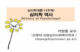 심리학개론 (1주차 심리학역사contents.kocw.net/.../2015/sunmoon/seogchanghoon/1.pdf · 2016-09-09 · 심리학역사를이해해야 하는까닭은?-知彼知己百戰不殆