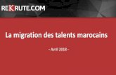 La migration des talents marocains - ReKrute.com...Pour quelles raisons envisagez-vous de rentrer au Maroc ? 53% 52% 48% 31% 10% Contribuer au développement du pays Une meilleure
