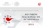 REUNIÓN NACIONAL DE ACADEMIAS · Elaborar propuestas de academia para la difusión, sensibilización y generalización del Modelo Educativo y Académico en las prácticas educativas