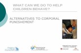 WHAT CAN WE DO TO HELP CHILDREN BEHAVE …...didn’t spank me once in a while? Parents who don’t spank have spoiled children Religious Perspectives Regarding Use of Corporal Punishment