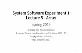 System Software Experiment 1 Lecture 5 - Arrayarcs.skku.edu/pmwiki/uploads/Courses/SysSWPractice1/5... · 2019-04-11 · SSE2032: System Software Experiment 1, Spring 2019 다차원배열과함수