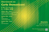 Gitarrenmusik von Carlo Domeniconi 2 - 4 März 2018 Freitag 2, … · 2018-03-13 · Gitarrenmusik von Carlo Domeniconi 2 - 4 März 2018 Freitag 2, März 20 Uhr Präludien und Fugen