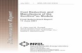 Cost Reduction and Manufacture of the SunSine ac Module · Cost Reduction and Manufacture of the SunSineﬁac Module Final Subcontract Report 11 June 2001 National Renewable Energy