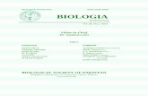 BIOLOGIA (PAKISTAN) BIOLOGIA BIOLOGIA (PAKISTAN) ISSN 0006-3096 BIOLOGIA (PAKISTAN) Vol. 59, No.1, 2013