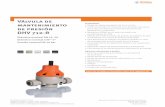 Válvula de mantenimiento de presión DHV 712-RVálvula de mantenimiento de presión DHV 712-R Diámetro nominal DN 10–50 Diámetro nominal 3/8“–2“ Presión nominal PN 10 bar