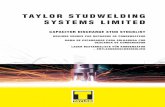 TAYLOR STUDWELDING SYSTEMS LIMITED - Weld Studs, Guns … · weld studs for hand and automatic feed must conform to bs en iso 13918 for threaded, unthreaded and internal threaded