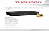 Digital Terrestrial HD Receiver...MODEL DIGITAL TERRESTRIAL HD RECEIVER THT741 ANT IN ETHERNET USB: 5 V 800 mA max. TV SCART AC 220-240 V~ 50/60 Hz, 12 W max. COAXIAL S/PDIF OFF ON