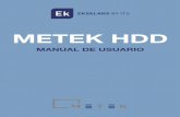 METEK HDD · 2020-01-07 · 3.4 Panel frontal En el panel frontal encontramos los siguientes elementos. Detalle del panel frontal 3.4.1. Pantalla. La pantalla tiene una resolución