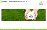 Akiş REIT Investor Presentation (Dec’18) · Akiş Gayrimenkul Yatırım Ortaklığı A.Ş. Akiş Real Estate Investment Trust 3 Akiş REIT Investor Presentation (Dec’18) The