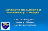 Surveillance and Subtyping of - APHL Home · Surveillance and Subtyping of Salmonella spp. in Malaysia. ... Overview of Surveillance Food Borne diseases in Malaysia. Incidence rates