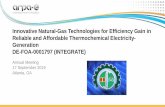 Innovative Natural-Gas Technologies for Efficiency Gain in ... Annual... · Innovative Natural-Gas Technologies for Efficiency Gain in Reliable and Affordable Thermochemical Electricity-Generation