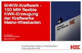 BHKW-Kraftwerk - 100 MW flexible KWK-Erzeugung der … · 2017-12-18 · KMW AG 50,1 % der Anteile hält. Die weiteren Anteile halten die Stadt Mainz (5 %) sowie private Drittunternehmen.