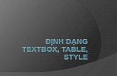 ĐỊNH DẠNG TEXTBOX - WordPress.com · ĐỊNH DẠNG TEXTBOX Text Box là một khung chữ nhật chứa nội dung là một hình hay một văn bản,… Text Box giống