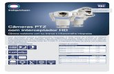 Câmeras PTZ com interceptador HD...Varredura inclinada (tilt) Diâmetro de 248 mm Diâmetro de 270mm Diâmetro de 270mm Diâmetro de 270mm Interface de rede Padrões IEEE802.3 e IETF:
