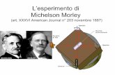 L’esperimento di Michelson Morley - unipi.itUn esercizio iniziale • Due aerei fanno questo tragitto : il primo parte dalla città A raggiunge B e ritorna .L’altro parte da A