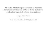 Ab initio Modelling of Surfaces at Realistic Conditions: Interplay … · 2018-03-01 · Multiscalemodeling space time f s p s n s μs m s s hours years Continuum Equations, Rate