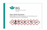 Das GHS-System€¦ · Das GHS-System Seite 2 Basis: UN Purple book = UN-GHS Umsetzung in Europa: GHS-Verordnung (EG) Nr. 1272/2008 über die Einstufung, Kennzeichnung und Verpackung