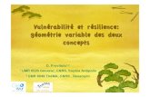 Vulnérabilité et résilience: géométrie variable des deux ... ET... · !Analyse de la vulnérabilité biophysique à partir de facteurs passifs (exposition, résistance, sensibilité)