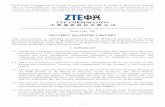  · 2016-02-02 · ZTE CORPORATION 中 興 通 訊 ... reported relatively fast growth in operating revenue from international markets, riding on sustained growth in the global telecommunications