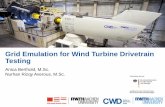 Grid Emulation for Wind Turbine Drivetrain Testing · • Power-electronics-based grid emulator in operation • RTDS will be integrated for a PHIL setup. Distance between RTDS and