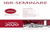 IBR-SEMINARE · 2019-10-10 · IBR-SEMINARE finden bundesweit statt, in unserem IBR-Seminarzentrum in Mannheim sowie in ausgewählten Hotels in neun weiteren deutschen Städten. Das