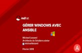 ANSIBLE GÉRER WINDOWS AVEC Février 2018 …people.redhat.com/mlessard/mtl/presentations/fev2018/AnsibleWindows.pdfwin_stat - returns information about a Windows file win_tempfile