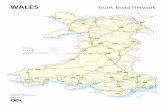 Trunk Road Network (E) · Bethesda Penmaenmawr Llanfairfechan Amlwch Llanberis Penygroes Caernarfon Holyhead Llangefni Bangor Denbigh Rhyl St.Asaph Prestatyn Colwyn Conwy Bay Llandudno