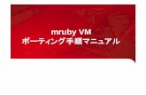 mruby VM ポーティング手順マニュアルmrubyポーティングの概要 mrubyポーティングの概要 QSIPボードにmrubyをポーティングする手順を以下に示す。1.