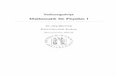 Mathematik f ur Physiker I - Ruhr University Bochum · 2011-02-21 · Mengen, Abbildungen und Zahlen (ii)Auch kommt es bei mehrfachen Vereinigungen und Durchschnitten nicht darauf