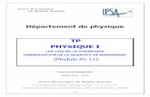 TP PHYSIQUE I - Freejam.bouguechal.free.fr/upload/file/TP de physique I/IPSA... · 2011-12-04 · = 0.670 kg sont lancés sur une table à coussin d’air, les frottements de surface