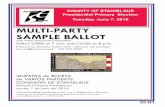 MULTI-PARTY SAMPLE BALLOT - Stanislaus County · 2016-04-15 · MULTI-PARTY SAMPLE BALLOT and Voter Information Pamphlet POLLS OPEN at 7 a.m. and CLOSE at 8 p.m. COUNTY OF STANISLAUS