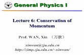 Lecture 6: Conservation of Momentum - Zhejiang …zimp.zju.edu.cn/~xinwan/courses/physI18/handouts/lecture...Outline Importance of conservation laws in physics − Conservation of