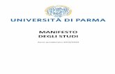 MANIFESTO DEGLI STUDI - unipr.it2019/09/04  · Il Manifesto degli Studi dell’anno aademio 2019/2020 illustra le modalità di immatricolazione e fornisce tutte le informazioni amministrative