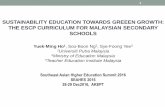 SUSTAINABILITY EDUCATION TOWARDS GREEEN GROWTH: …cade2.upm.edu.my/seahes2016/Slide/Slide... · SUSTAINABILITY EDUCATION TOWARDS GREEEN GROWTH: THE ESCP CURRICULUM FOR MALAYSIAN