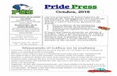 15 - 19 de octubre Pride Press despedida temprana Asamblea ... · Alcanzando las necesidades de nuestros estudiantes en una de las cosas más importantes que hacemos como maestras.