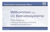 Willkommen VO Betriebssysteme€¦ · JCL Interpreter Steuerkommandos (JCL) + Programm User Program Area Peter Puschner, TU Wien Vorlesung Betriebssysteme, Einführung; WS 08/09 11.