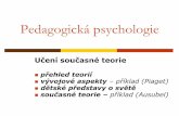 Psychologie výchovy a vzdělávání - Masaryk University€¦ · Kognitivně psychologické, technologické a sociokognitivní teorie (přehled) –teching, learning Bloomova taxonomie