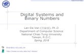 Digital Systems and Binary Numbersviplab.cs.nctu.edu.tw/course/DCD2018_Spring/DCD_Lecture_01.pdf · To convert a decimal fraction to a number expressed in base r, a similar procedure