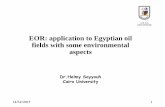 EOR: application to Egyptian oil fields with some ...scholar.cu.edu.eg/sayyouh/files/eor-methods_and__enviromental_asp… · EOR. •Scarcity of previous field experience, coupled