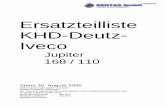 Ersatzteilliste KHD-Deutz- Iveco list_1.pdf · KHD-Deutz-Iveco Jupiter 168 / 110 Stand 30. August 2005 Lieferung ab Lager gegen Vorkasse Zwischenverkauf vorbehalten Die Teile sind