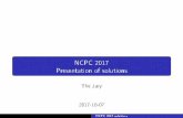 NCPC 2017 Presentation of solutions - icpc.github.io · G Galactic Collegiate Programming Contest Problem There are n teams who solve m problems in an ICPC style programming contest.